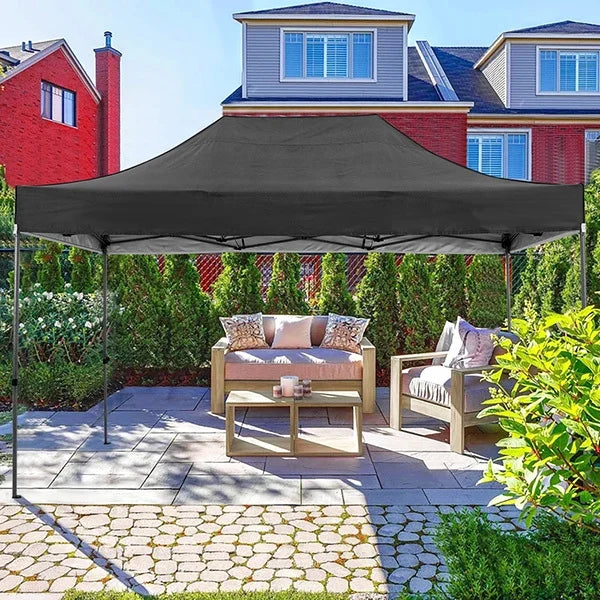 COBIZI 10x15ft Pop up Canopy, Heavy Duty Party Canopy Waterproof Commercial for Outdoor,Black