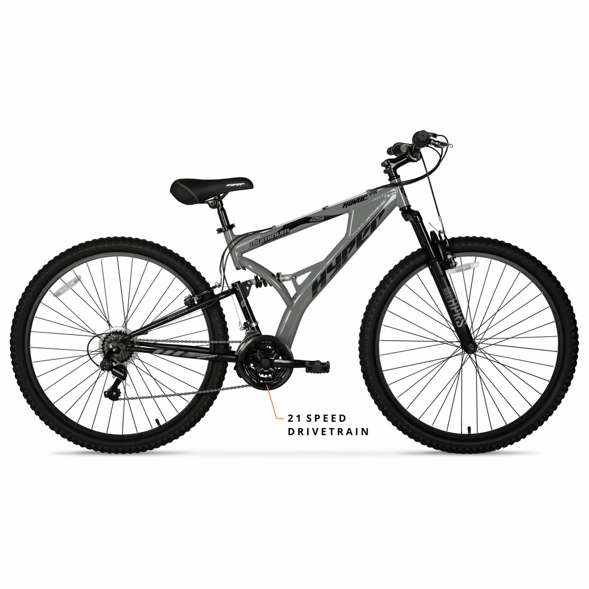 Hyper Bicycles 29" Men's Havoc Mountain Bike, Gray