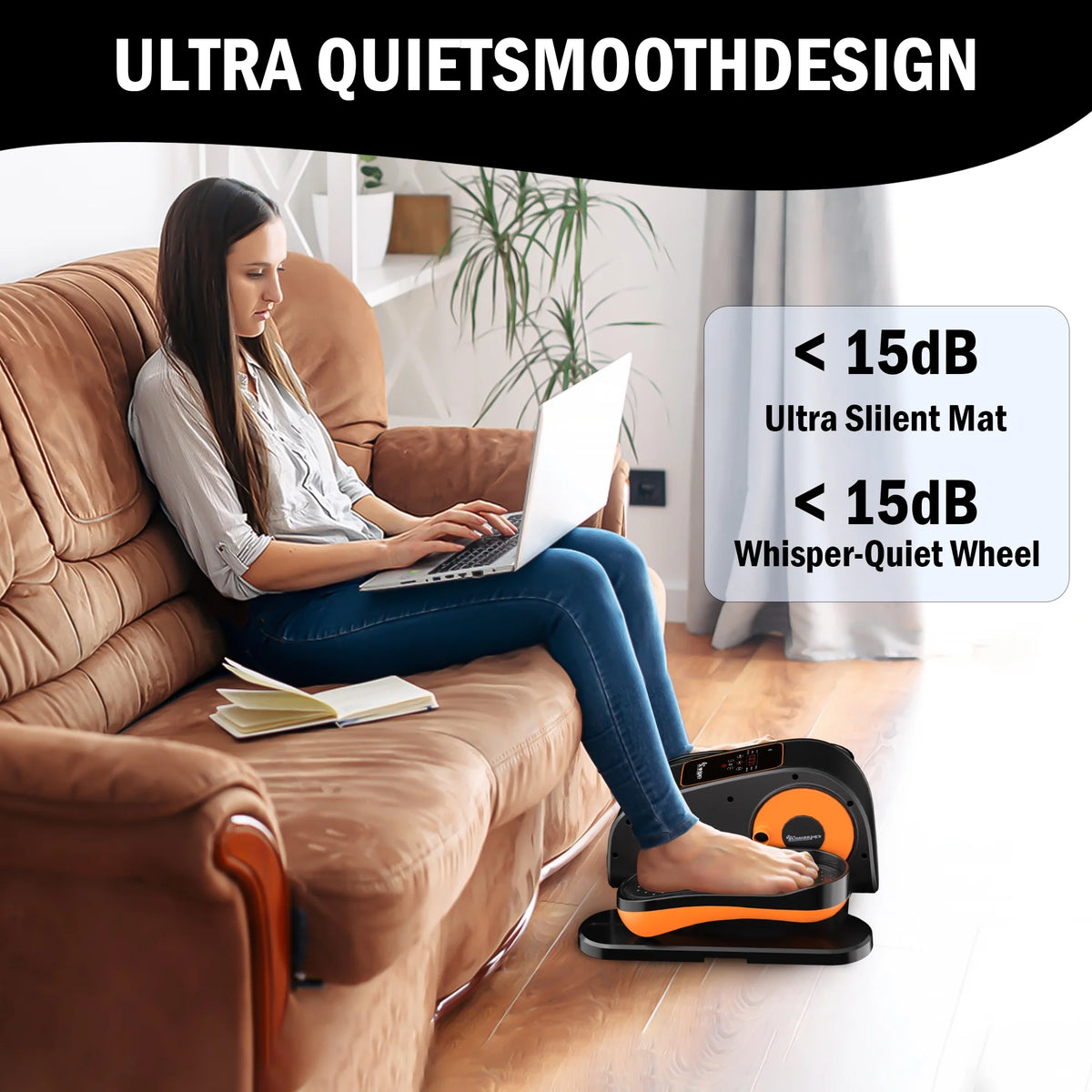 Under Desk Elliptical Machine Electric Ellipse Leg Exerciser for Seniors with 12 Adjustable Quiet Portable Elliptical Machine, Seated Pedal Exerciser with Remote Control