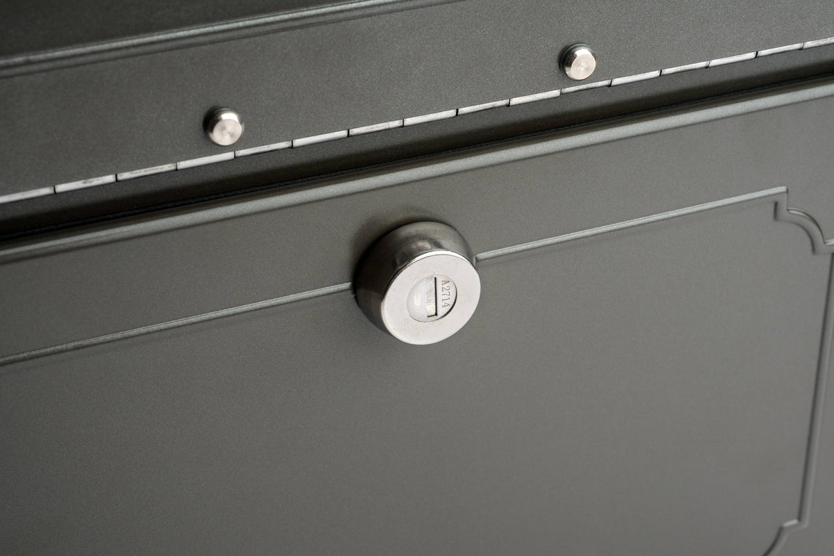 Architectural Mailboxes Oasis Classic Black Post Mount Mailbox, Galvanized Steel, Locking