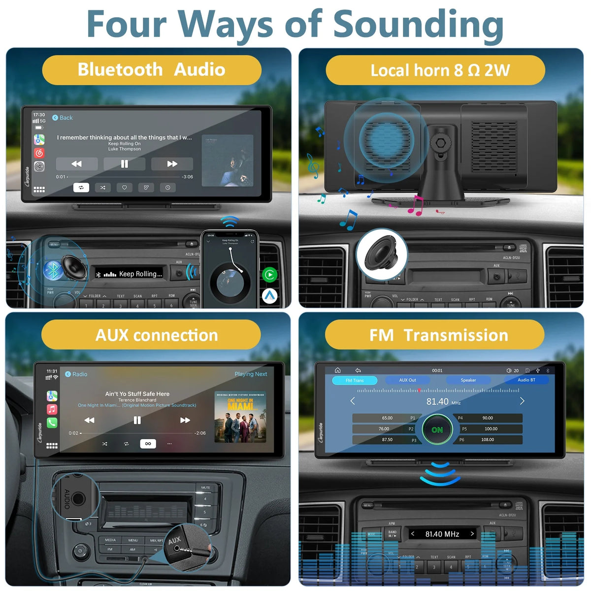Carpuride Wireless Carplay Android Auto with 4K Front Dash Cam  1080P Rear Cam,10.26" HD IPS Touch