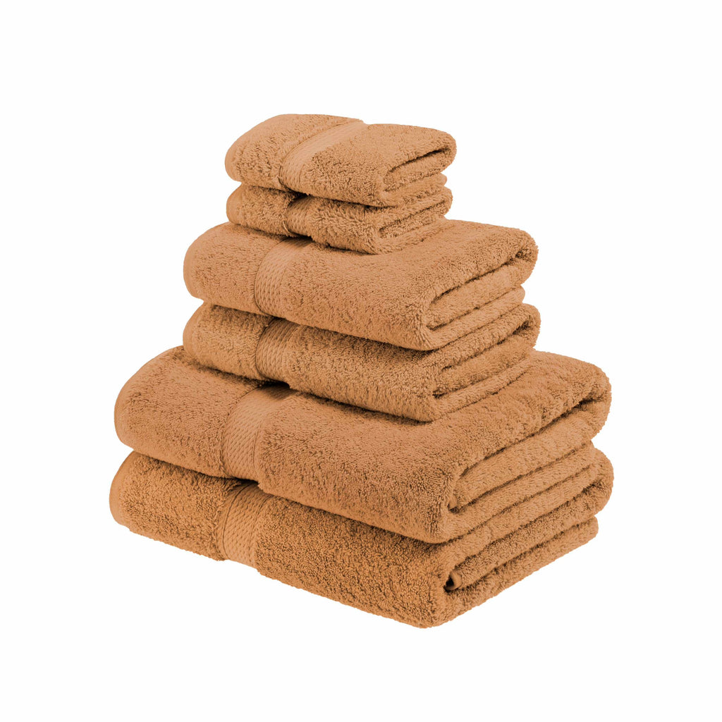 Egyptian Cotton 900 GSM Hotel Quality 6-Piece Towel Set, 2 Face, 2 Hand, and 2 Bath Red