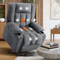 Simenmax Recliner Chair with Massage and Heating, Home Theater Seating with Lumbar Support, Adjustable Electric Power Lift Chairs, Gray