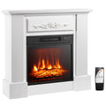 Resenkos Fireplace Heater,Electric Fireplace, 1400W TV Stand Electric Fireplace Mantel with Remote Control-White