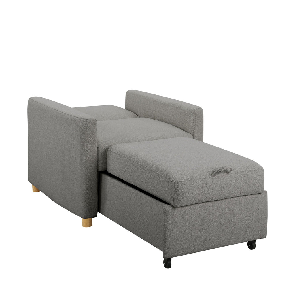 Serta Carly Scandinavian Style Convertible Chair, Ivory Fabric