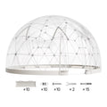 KFFKFF Outdoor Garden Dome, 15 x 9.5 ft Clear Bubble Tent for 10-14 People, Weather-Resistant Geodesic Greenhouse with Window, PVC Dome Tent for Patios, Camping, Parties, and Weddings