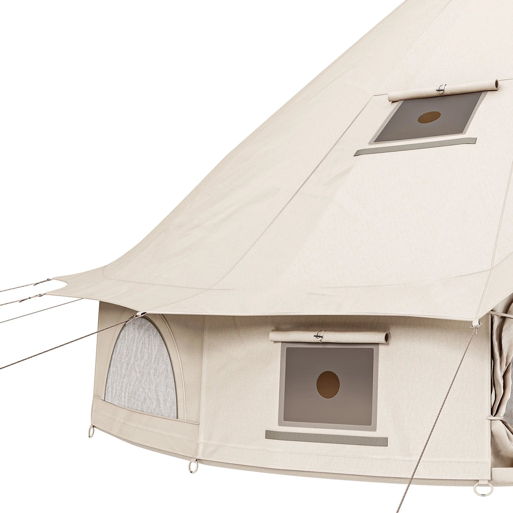 Dextrus Camping Tent with Stove Jacks & Windows for Outdoor Family Party, Camping, Picnic, Barbecue