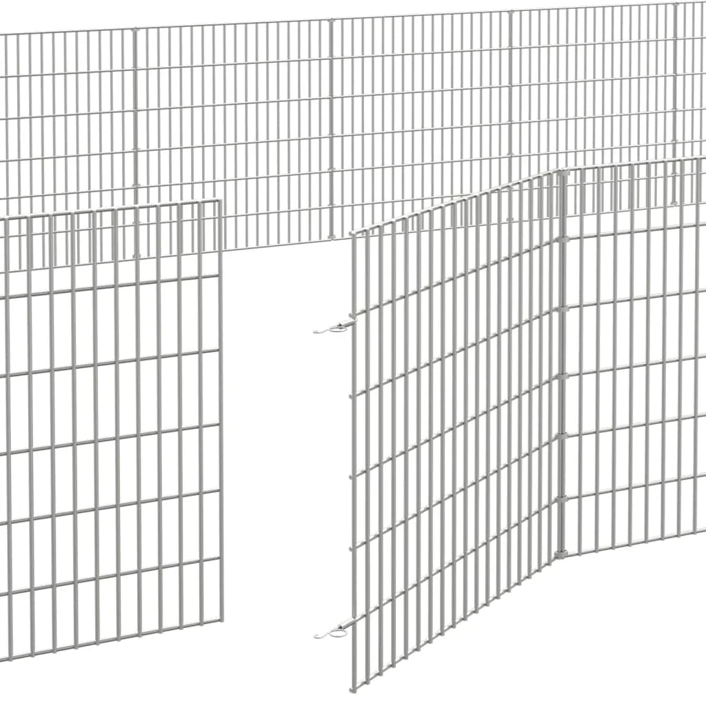 vidaXL Free Range Animal Enclosure 48-Panel 21.3"x23.6" Galvanized Iron