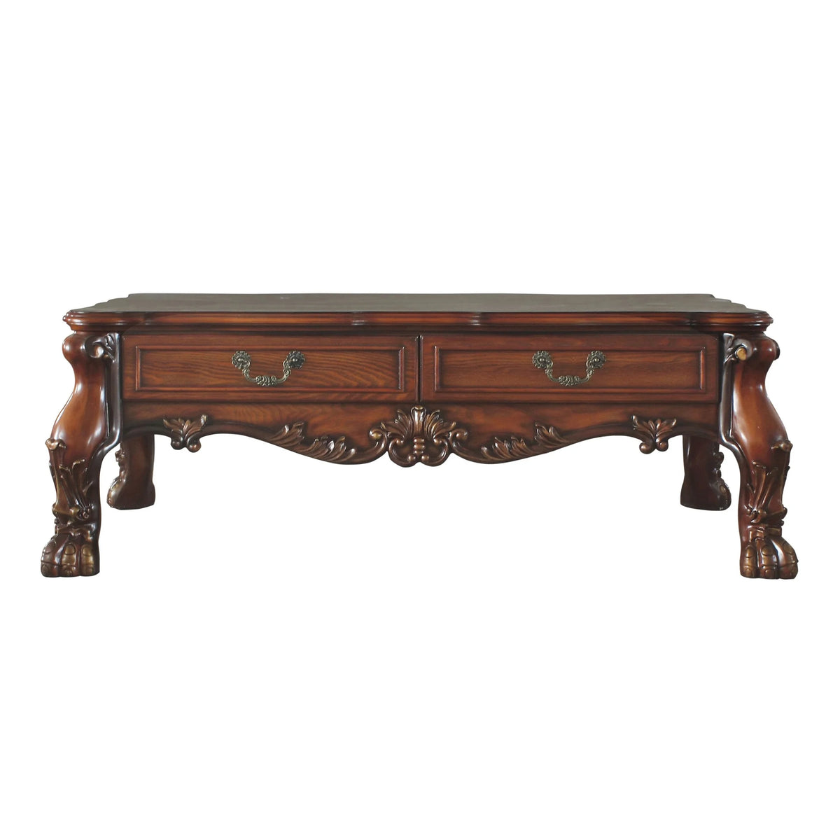 ACME Dresden 2-Drawer Wooden Coffee Table in Cherry Oak