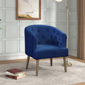 Better Homes & Gardens Barrel Accent Chair,Deep Cobalt Blue, Velvet Upholstery, Adult