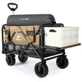Collapsible Double Decker Wagon, Heavy Duty Foldable Wagon with All-Terrain Big Wheels, Beach Wagon for Camping, Sports, Shopping, Garden