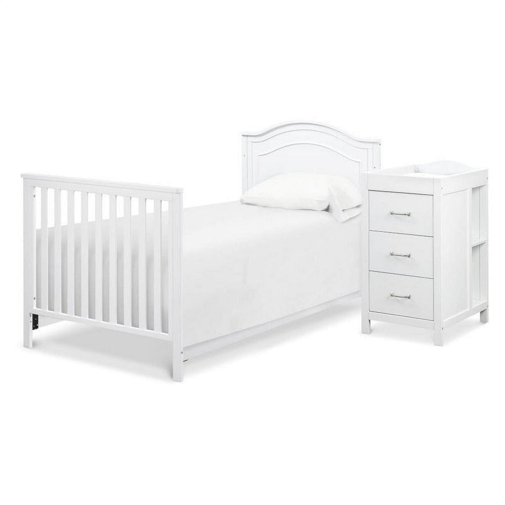 DaVinci Charlie 4-in-1 Convertible Mini Crib &amp; Changer in White