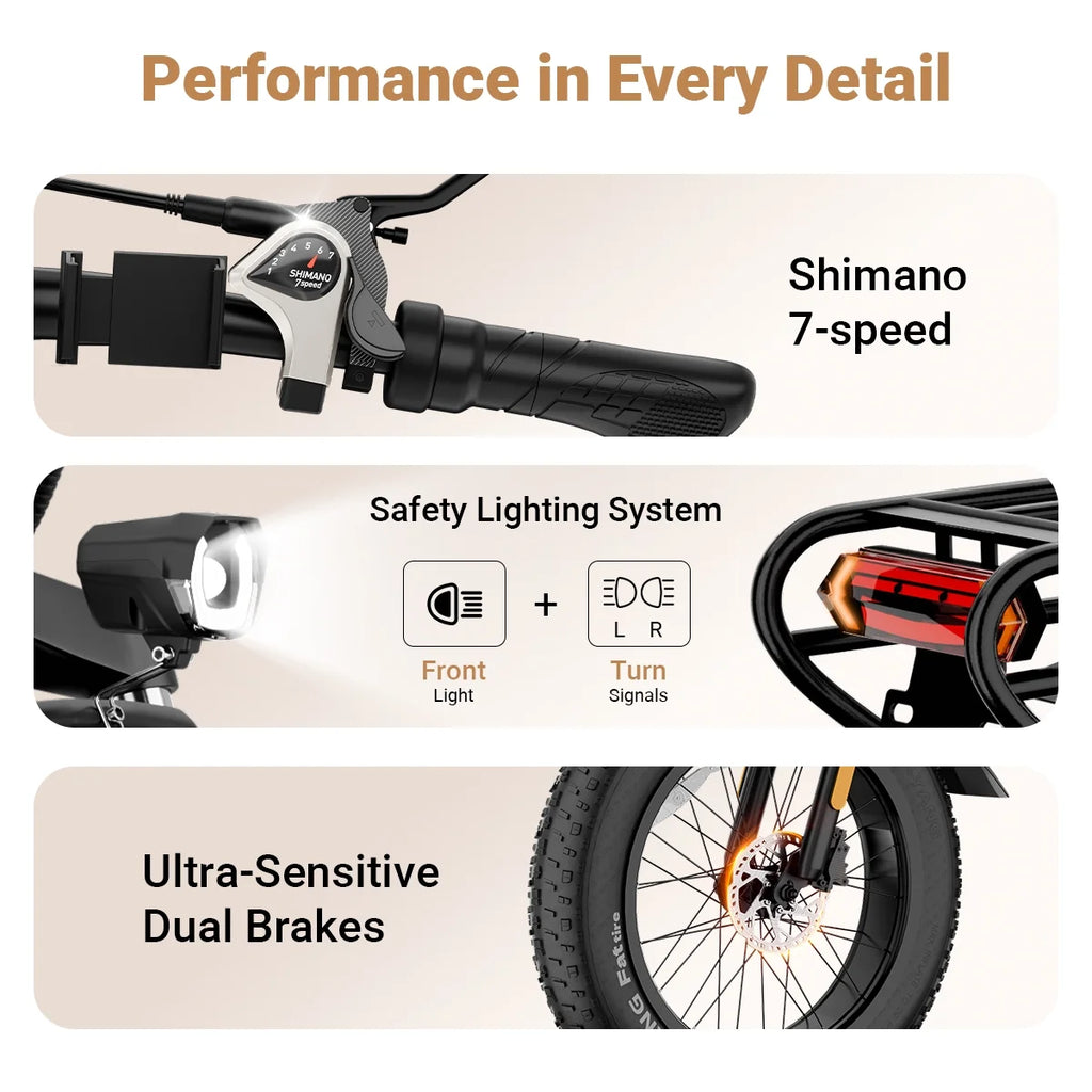 Luckeep X1 Lite Foldable Electric Bike for Adults 1500W Peak Motor,720WH Removable Battery,28MPH 60 Miles Long Range,20"*4" Fat Tire All-Terrain E-bike with Front Suspension,Mountain Electric Bicycle