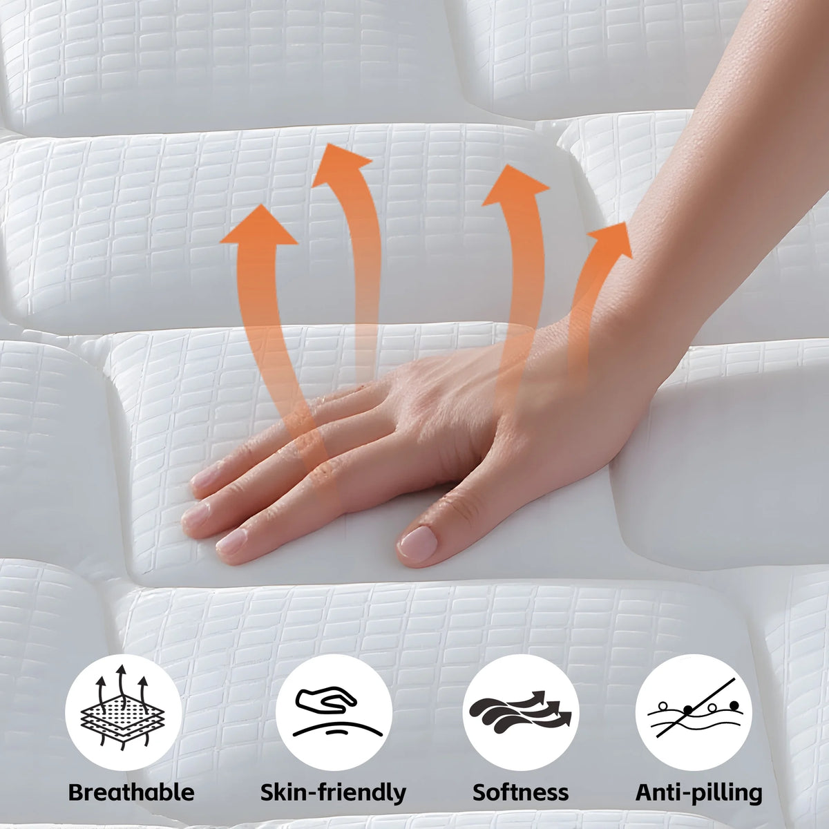 Twin Mattress,Hybrid Innerspring and Memory Foam Mattress in a Box,Medium Firm Support with Cooling Fabric,CertiPUR-US Certified,75"x39"x6",White+Blue