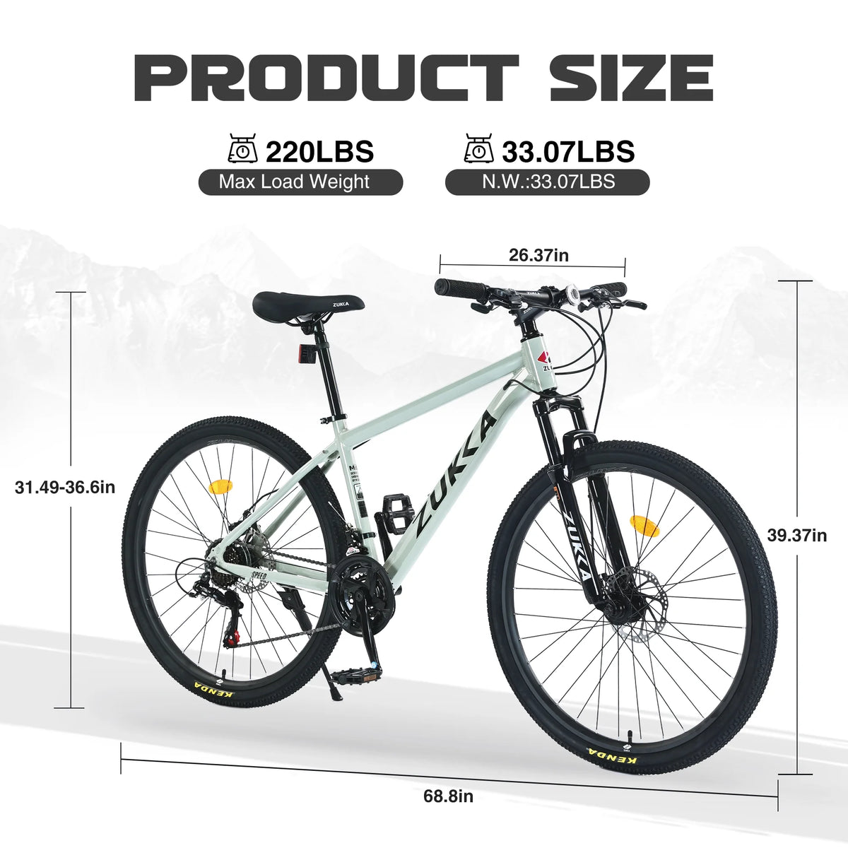 27.5 Inch Mountain Bike, 21 Speed Mountain Bicycle with Front Suspension and Aluminum Alloy Frame for Men Women Boys and Girls, Blue