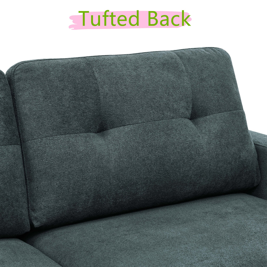 Aukfa 68" Small Sofa Couch Comfy Mid Century Modern Loveseat Sofa for Living Room Bedroom, Cream