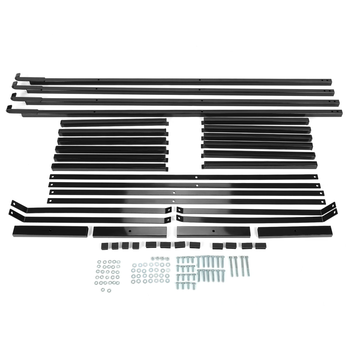 Kojem 4 Pack of 3 Tier Shipping Container Shelving Bracket 18" x 60" Universal for Heavy Duty Trailer Containers Cargo Shelf Hang & Hook Shelf Brackets Black