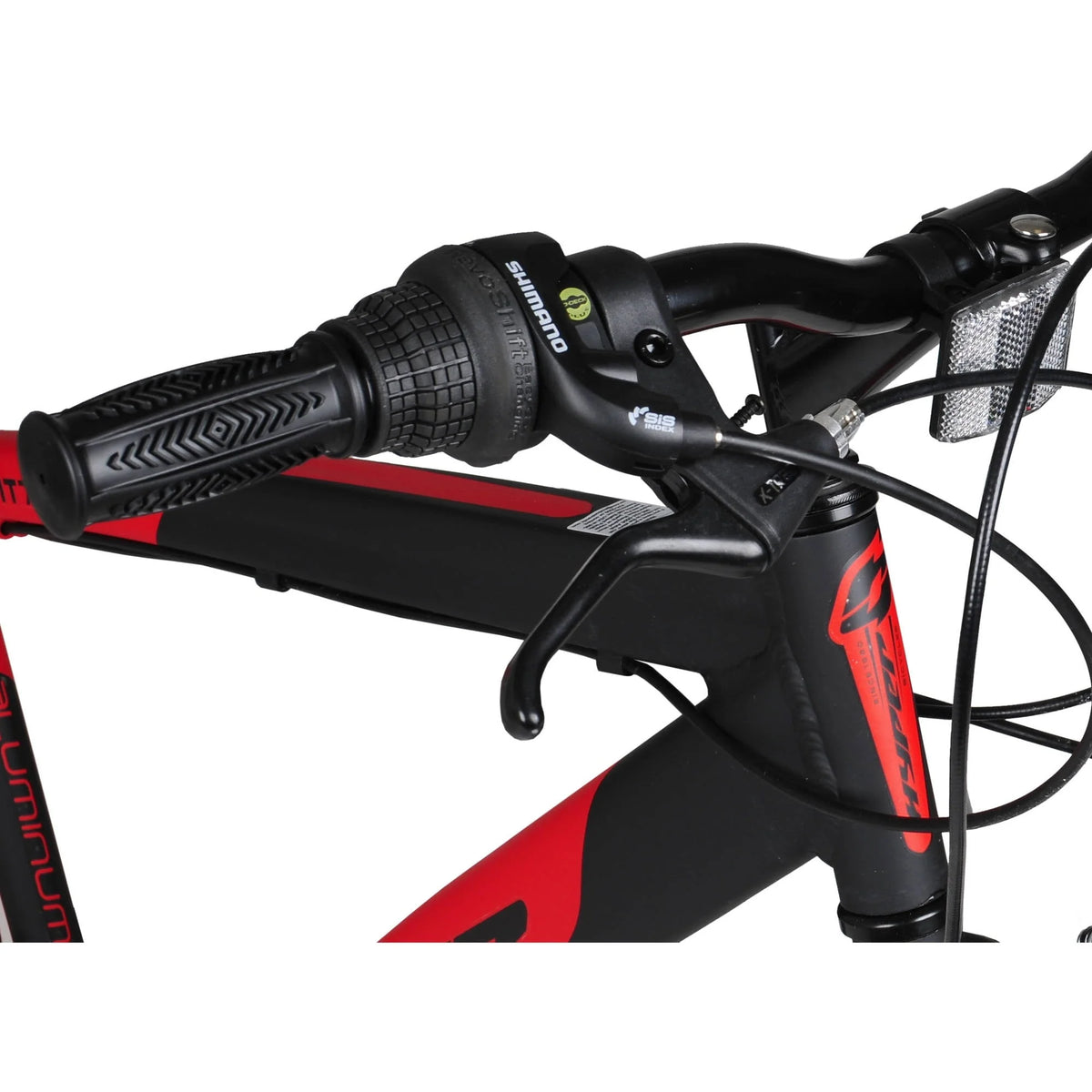 Bicycle 700c Men's Spin fit Hybrid Bike, Black and Red