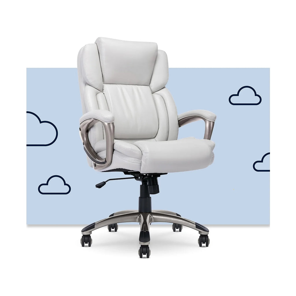 Serta Garret Executive Office Chair White Bonded Leather