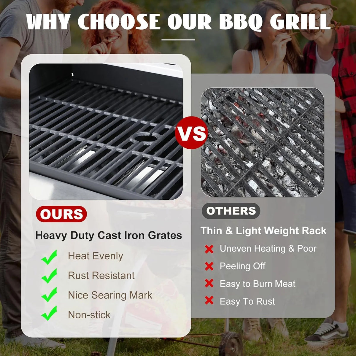 4-Burner Propane Gas BBQ Grill with Side Burner, Stainless Steel Gas Grill with Rain Cover, 40,500 BTU High-Output, Built-in Thermometer for Outdoor, Backyard, Patio BBQ Cooking