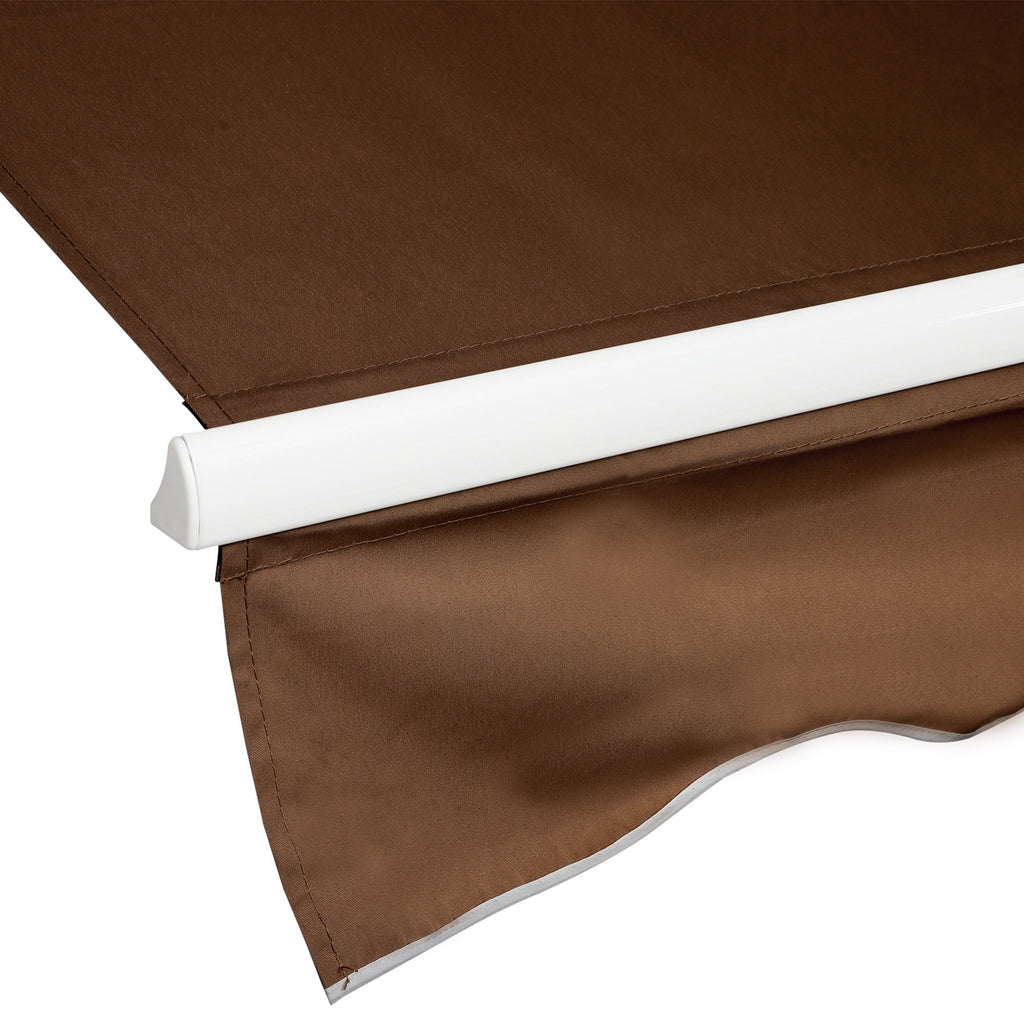 Outsunny 12' x 10' Manual Retractable Awning Outdoor Sunshade Shelter for Patio, Balcony, Yard, with Adjustable & Versatile Design, Beige and White