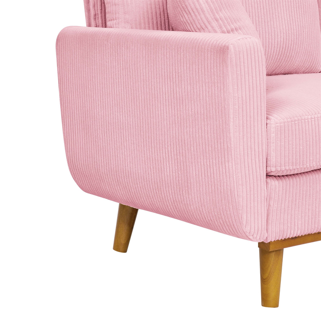 Aukfa 68" Small Sofa Couch Comfy Mid Century Modern Loveseat Sofa for Living Room Bedroom, Cream