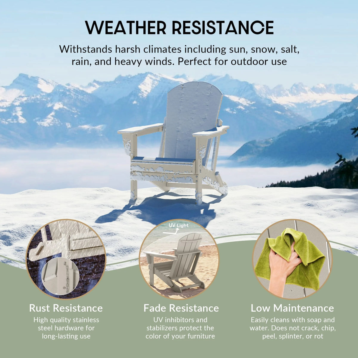 Westintrends Outdoor Folding HDPE Adirondack Chair, Patio Seat, Weather Resistant, Dark Brown