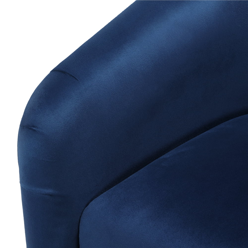 Alden Design Upholstered Barrel Accent Chair for Livingroom, Yellow Velvet