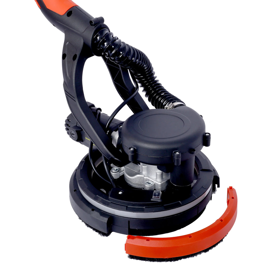 Electric Drywall Sander with Vacuum, 780W Power Sander for Drywall Dustless Floor Sander with Variable Speed 900-1800RPM, LED Light, Extendable, Foldable Handle, 4M Power Cable, Yellow+Black