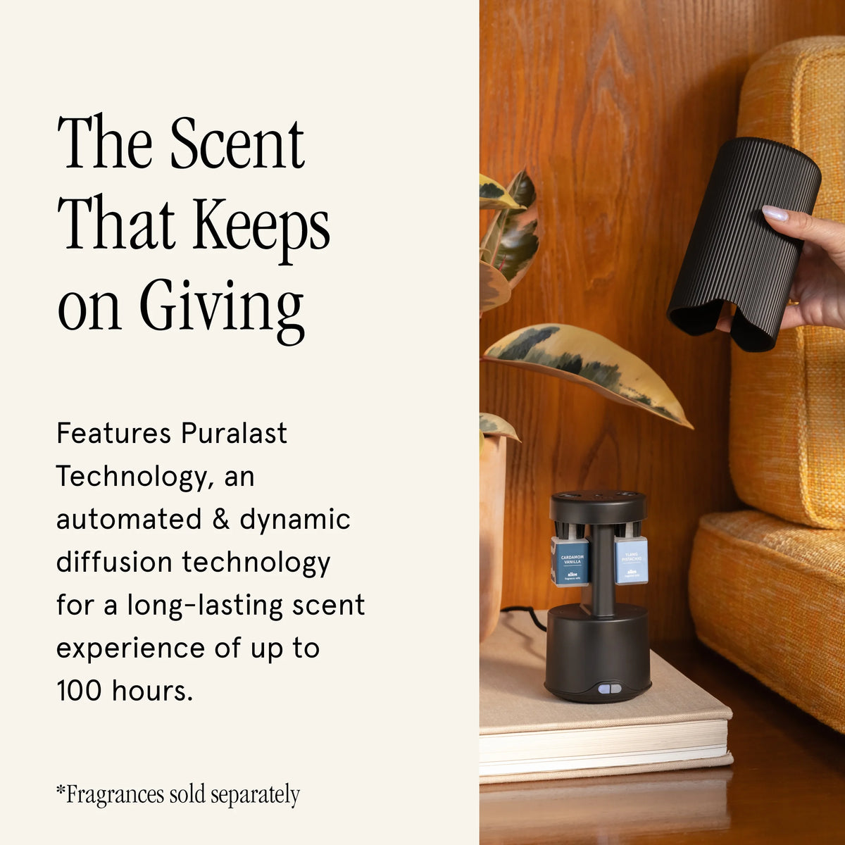 Pura Plus - Smart Fragrance Diffuser for Large Spaces - Automatic Fragrance Vial Detection - Wi-Fi Smart Diffuser for Luxury Home Scenting - Black