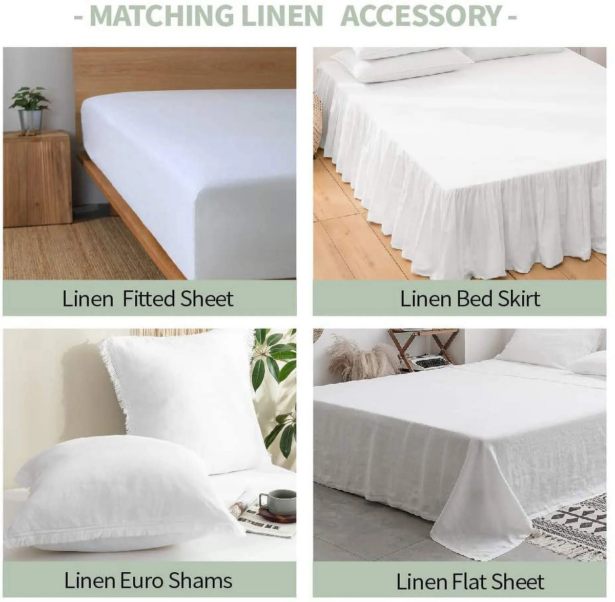 Simple&Opulence 100% Washed Linen Duvet Cover Set-3 Pieces Shabby Chic Premium Ruffled Bedding with 1 Comforter Cover and 2 Pillowshams France Flax High End Frill Sets Vintage Style(King, White)