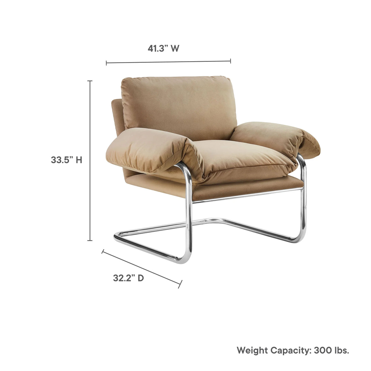Accent Chair, Brown, Velvet, Living Room Lounge Cafe Lobby Hospitality Restaurant, Modern Contemporary, HB37765