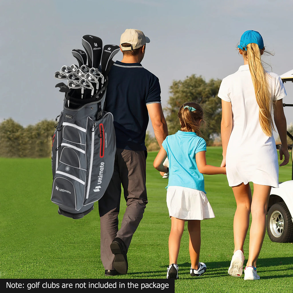 Costway Lightweight Golf Cart Bag with 15 Way Top Divider Individual Putter Well Cooler Bag Green