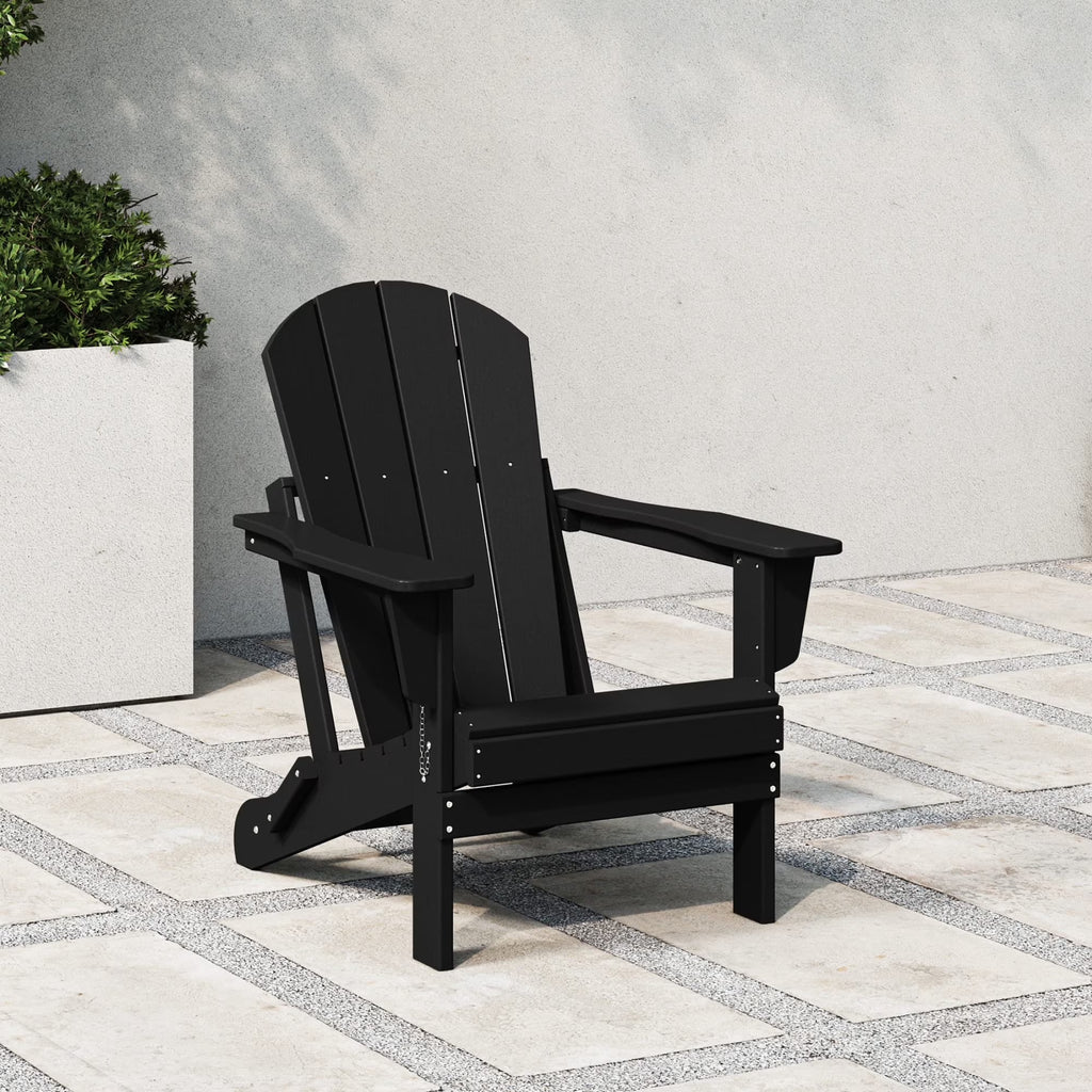 Westintrends Outdoor Folding HDPE Adirondack Chair, Patio Seat, Weather Resistant, Dark Brown