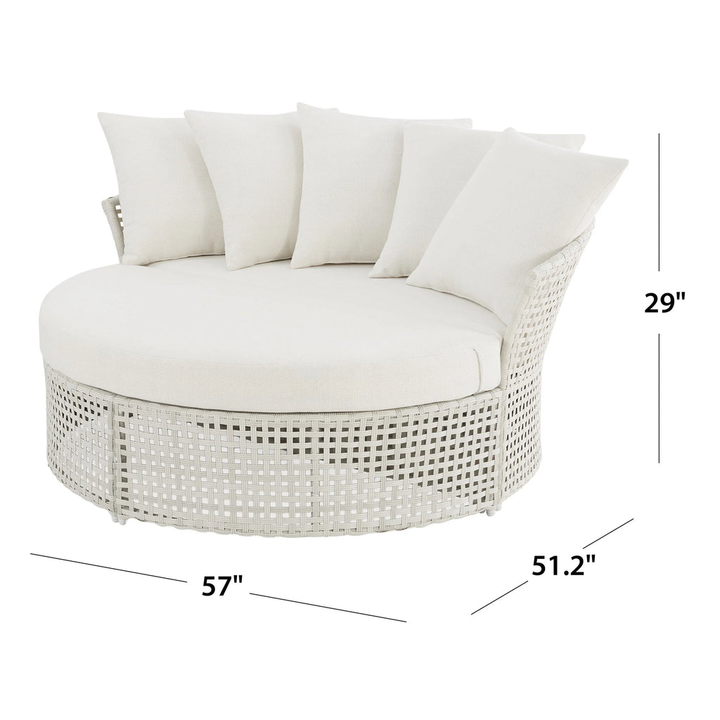 Mainstays Tuscany RIdge Outdoor Daybed - White with Cream