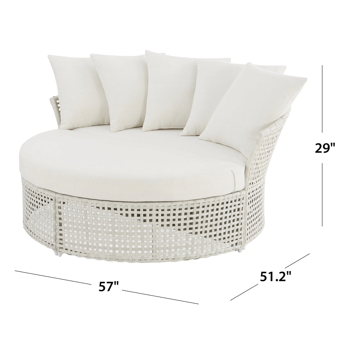Mainstays Tuscany RIdge Outdoor Daybed - White with Cream
