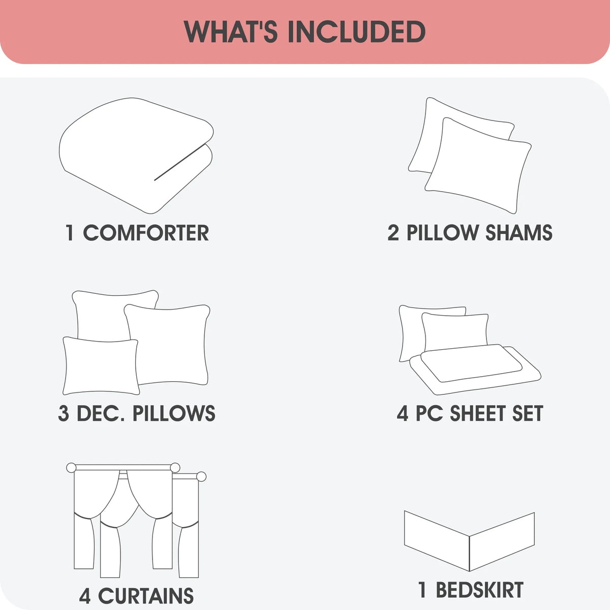 Lanco Black Silver Comforter Set , California King Size , 7 Pieces Fashion Jacquard Bedding Set