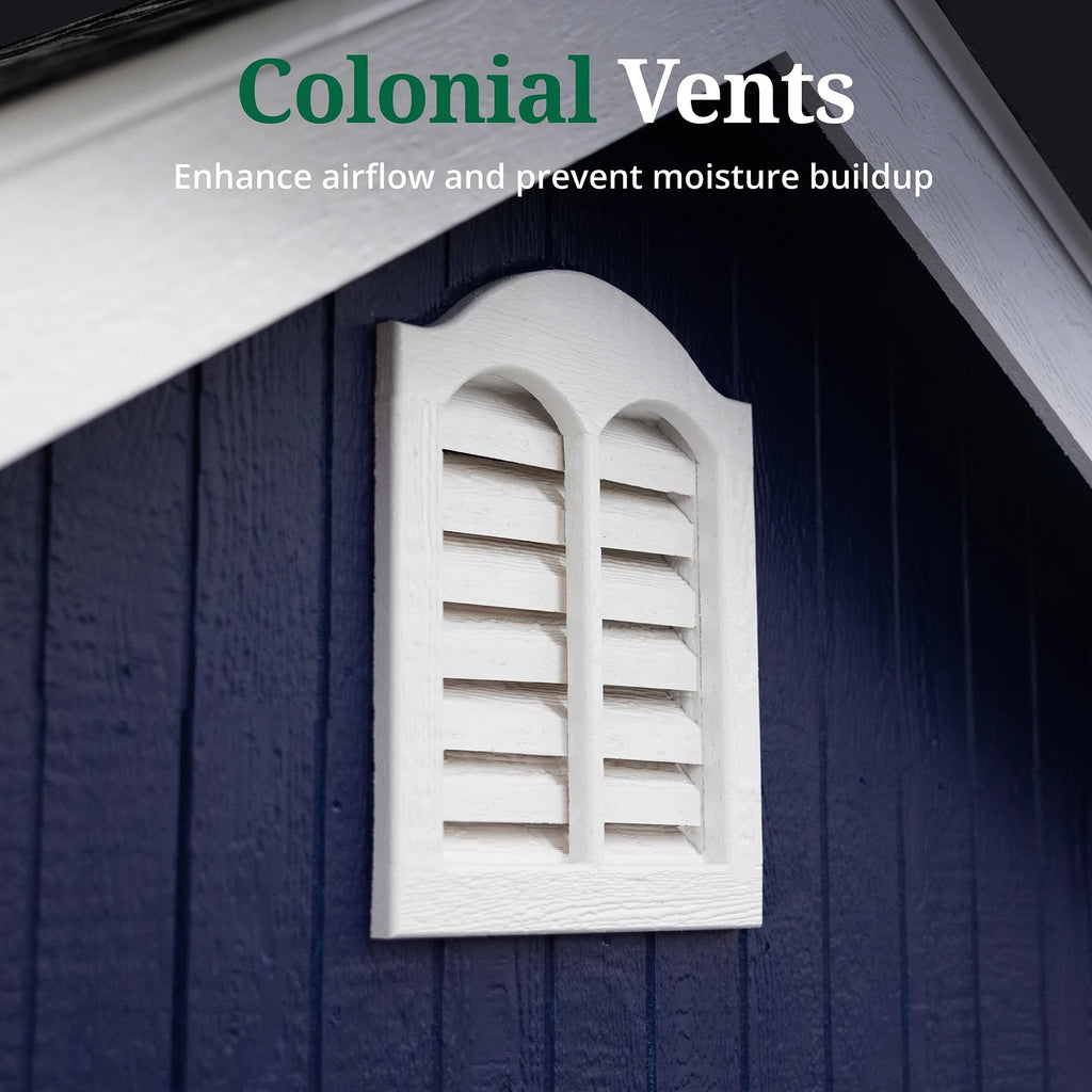 Little Cottage Co. 8x8 Colonial Williamsburg Shed with Operable Windows, Outdoor Wood Storage Do-It-Yourself Precut Kit