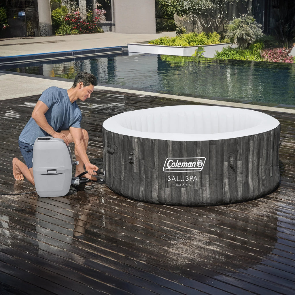Coleman Bahamas AirJet Inflatable Outdoor Round Hot Tub 2-4 Person with Pump #P08411