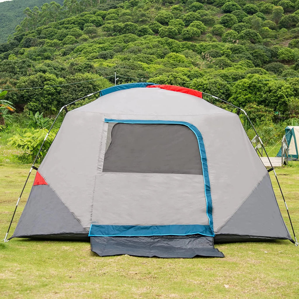 Camping Tent 6 Person 4 Person, Family Dome Tents, Easy Set Up Large Tent for Camp with Top Rainfly, Outdoor Tent with 3 Large Mesh Windows for Hiking Camp Outdoor