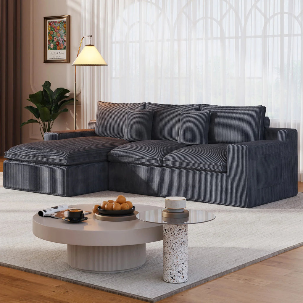 108 Modular Sectional Sofa, Cloud Sectional Couch with Deep Seat, Modern Modular L-Shape Sofa Couch with Chaise,Upholstered Couches for Living Room Bedroom
