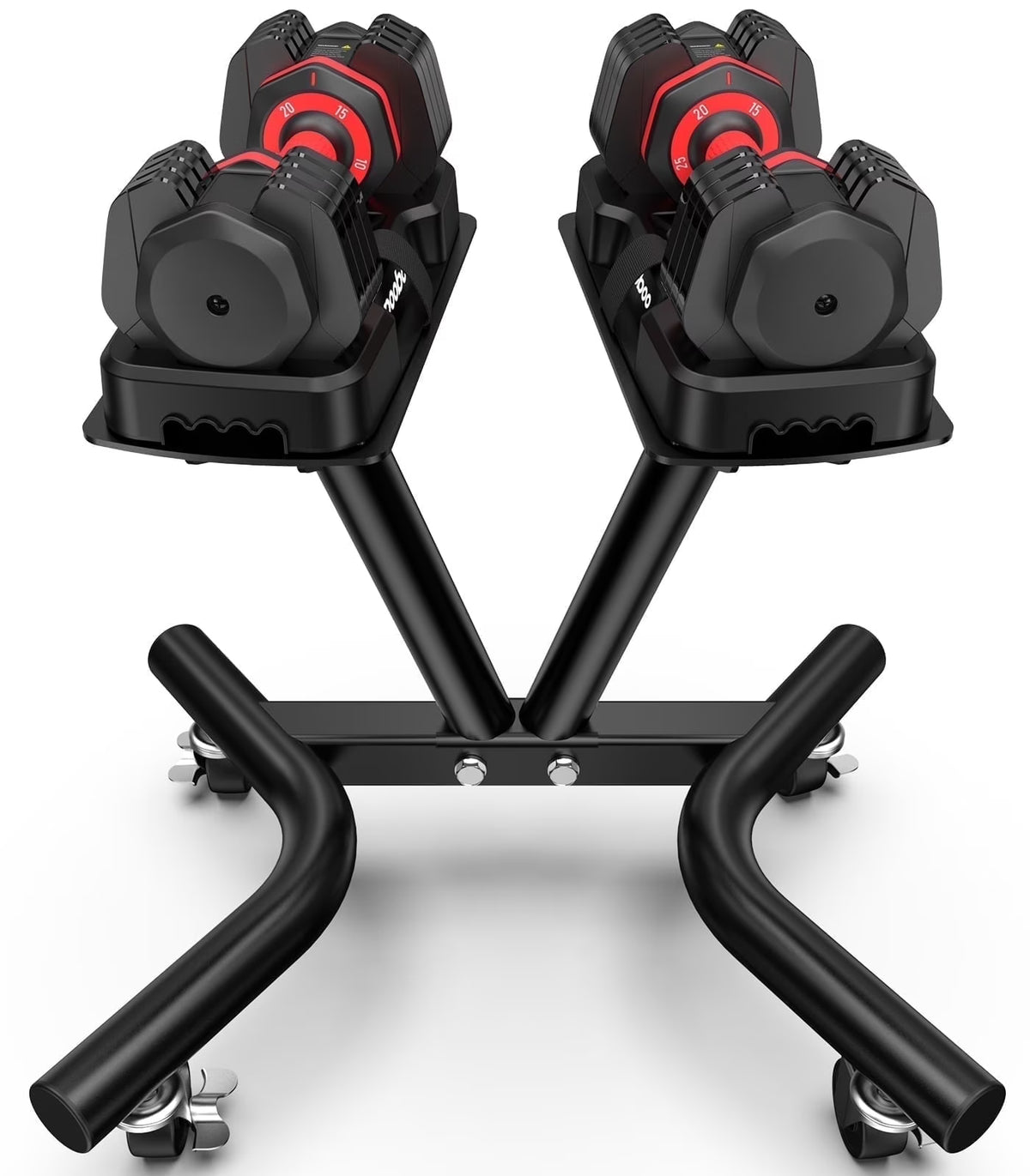 (1 Pair) LNOW 50lbs Quick Select Adjustable Dumbbells for Home Gym 5 in 1 Free Weights 5/10/15/20/25lb/50lb Dumbbell with Anti-Slip Handle, Suitable for Home Gym Exercise Equipment