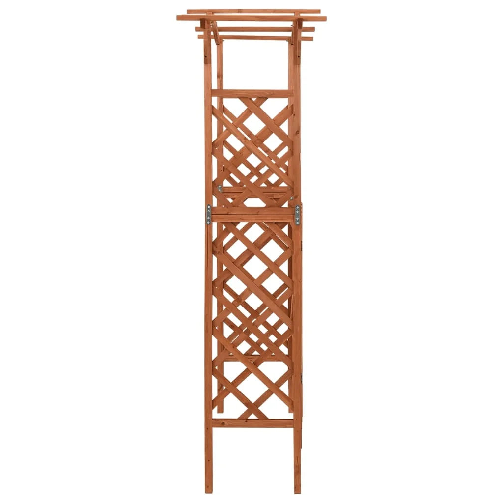 vidaXL Pergola Outdoor Pergola Garden Arch with Gate for Deck Solid Wood Fir
