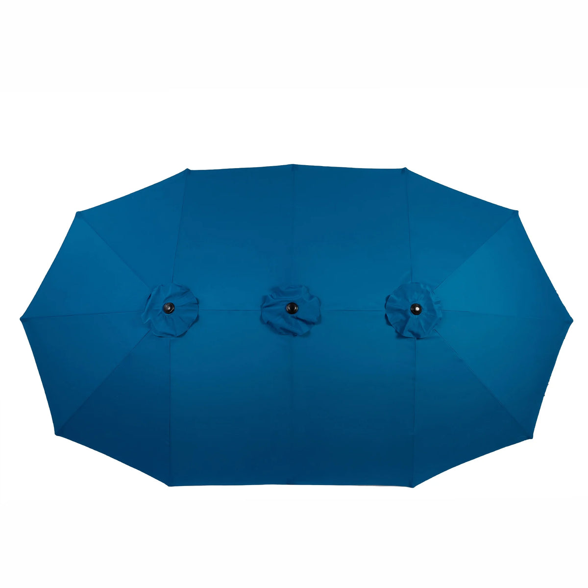 Outdoor Patio Umbrella, 15FT Double-Sided Solar Umbrella with Crank, Large Umbrella for Pool Yard, with 12pcs Steel Ribs, Dark Green