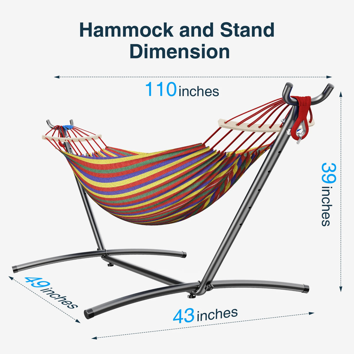 KEESTP Comfortable 2 Person Hammock with Stand,Portable Detachable Brazilian Hammock,450lb Capacity - Tropical