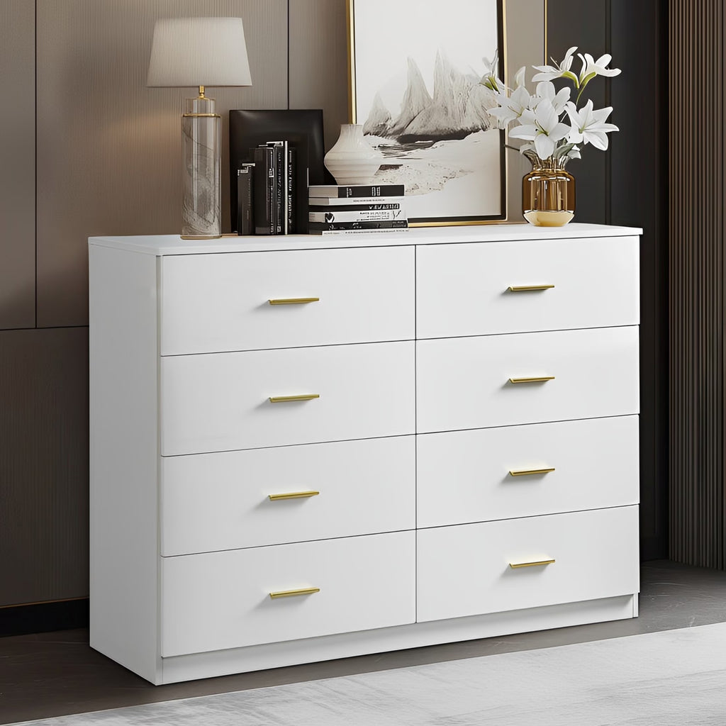 Aukfa Wood 9 Drawer Dresser for Bedroom, Long Chest of 9 Drawers TV Stand,Walnut
