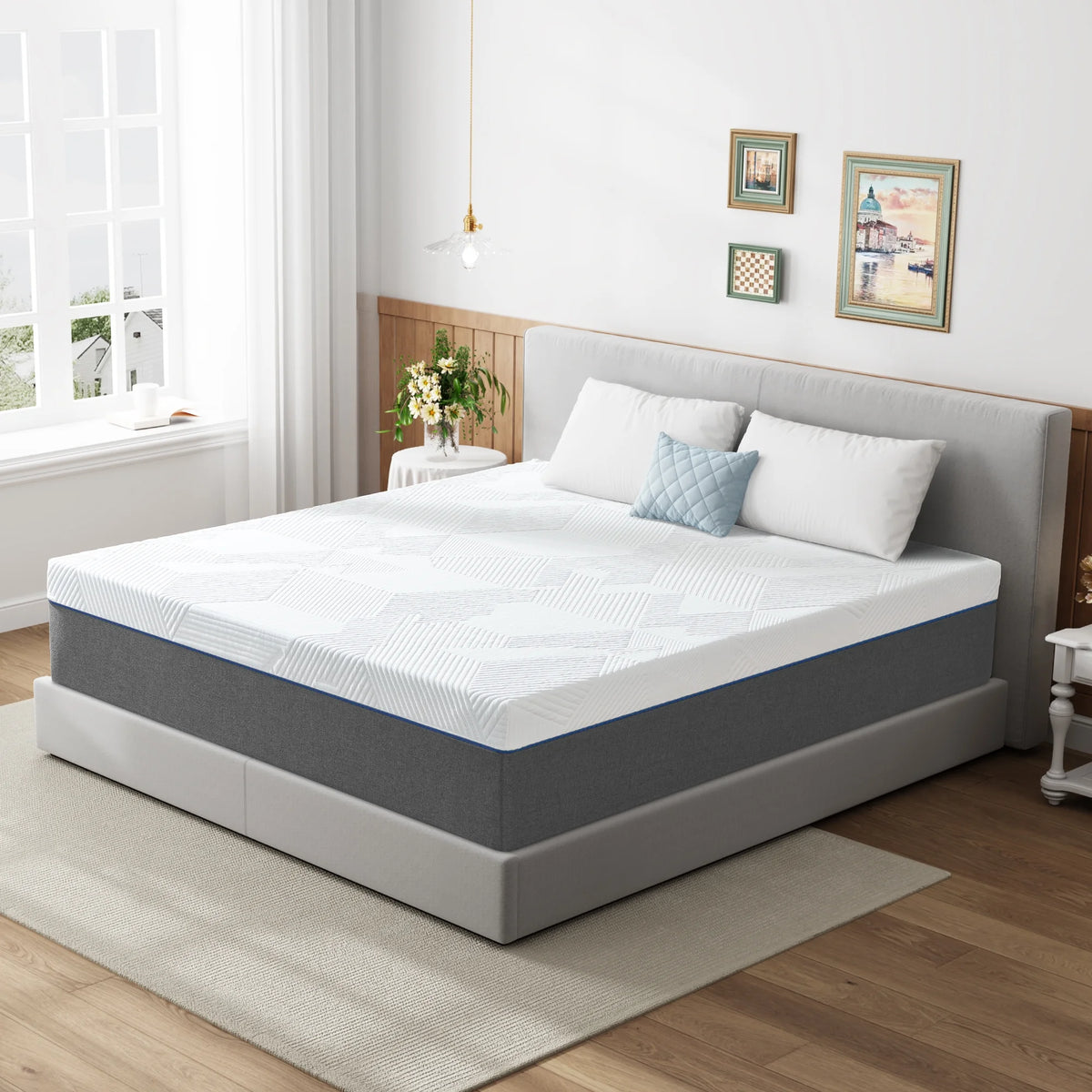 Twin Mattress, ZETDIY 8" Twin Memory Foam Mattress Made in USA