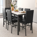 Dining Table with 6 High-back Upholstered Chairs, Modern Dinette Set, Dining Table and Chairs Set for 6 Persons, Small Home Kitchen Dining Table Set, Ideal for Apartment Breakfast Nook Bar, B1470