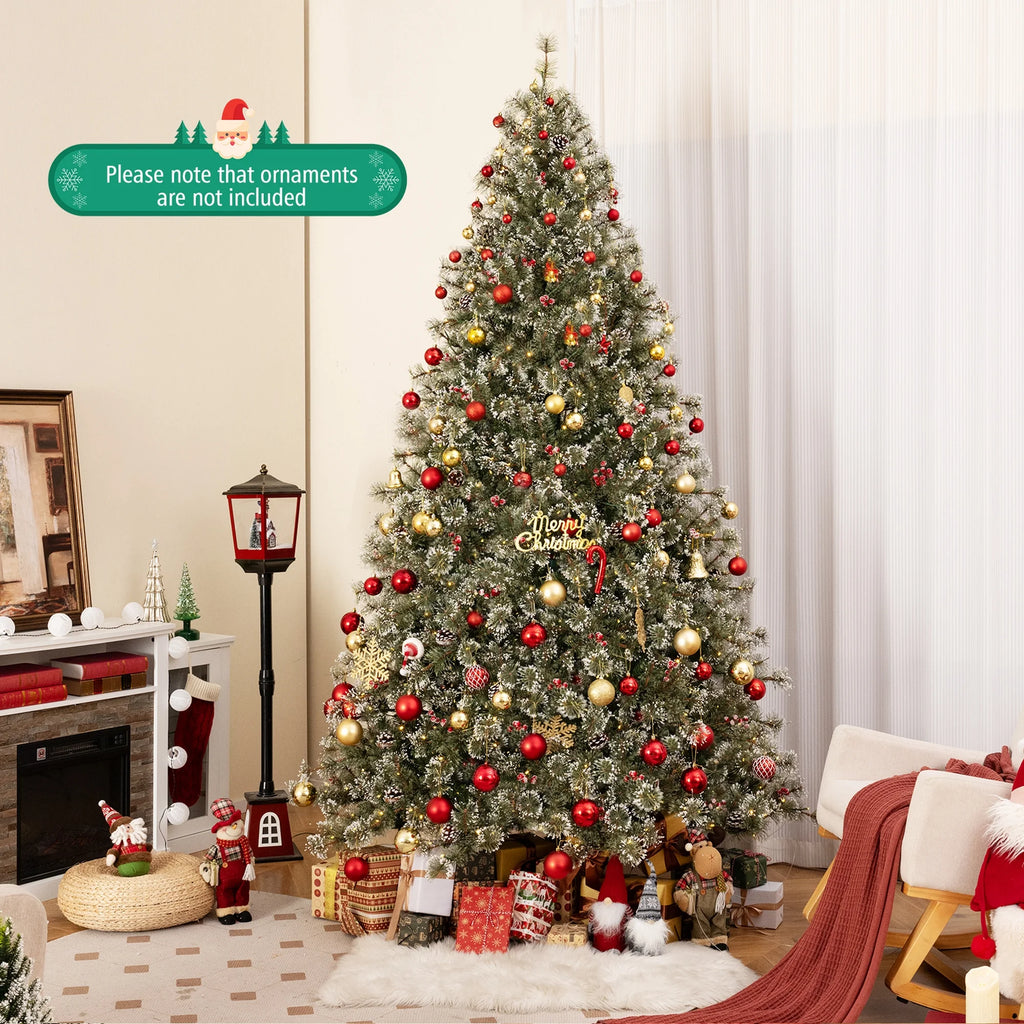 Costway 9 FT Artificial Christmas Tree with  360 Quick Power Connector 1714 Pine Needles