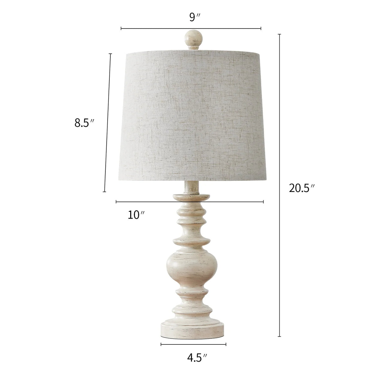 Oneach Resin Table Lamps Set of 2 20.5" Traditional Nightstand Lamps for Bedroom Living Room